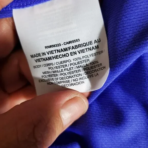 Nike Womens Small Purple with Light Blue Mesh Active Short Sleeve Dri-Fit Shirt - Picture 8 of 10